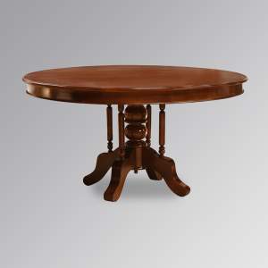 Round Chippendale Table 150 cm - Chestnut colour