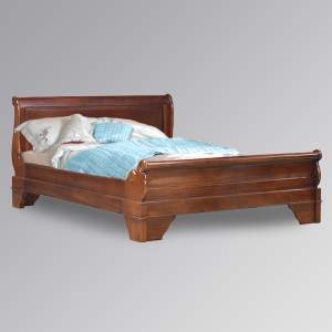 Versailles Sleigh Bed Low End - Chestnut Colour