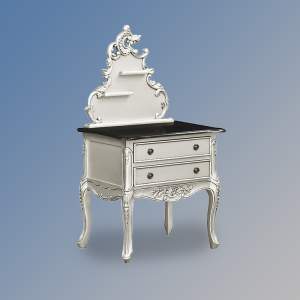 Louis XV French Moulin - Bedside Cabinet With Marble Top