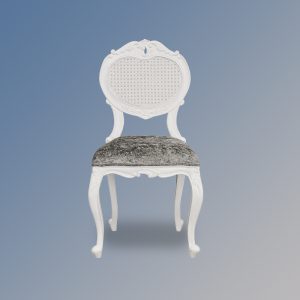Louis XV Renee Chair - French White Frame - Crushed Velvet