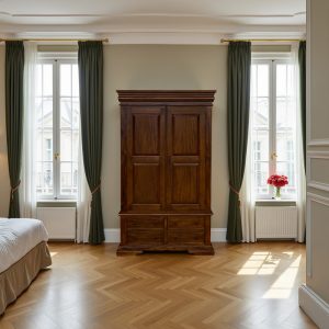 Versailles Double Wardrobe 4 Drawer - Chestnut Colour