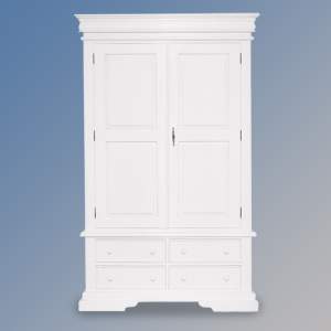 Versailles Double Robe 4 Drawer - French White