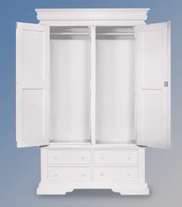 Versailles Double Robe 4 Drawer - French White