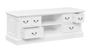 Versailles Wide Screen TV media unit - French White Colour