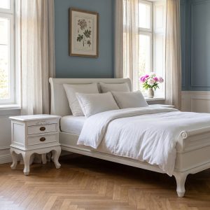 Chantilly Low End Sleigh Bed - French White