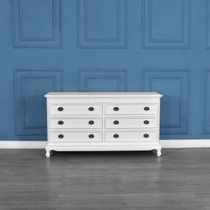 Chantilly 6 Drawer Wide - French White