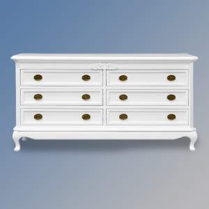 Chantilly 6 Drawer Wide - French White