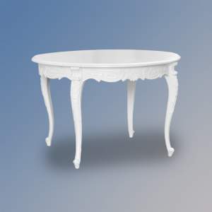 Louis XV Chantilly Round Table in French White - 120cm