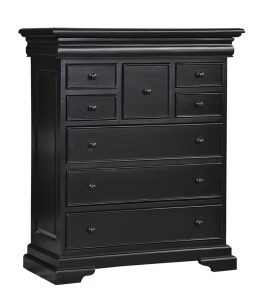 Versailles 9 Drawer Tall Chest - French Noir