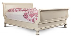 Chantilly Sleigh Bed - French Ivory - Double 4ft6