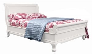 Chantilly Low End Sleigh Bed - French White