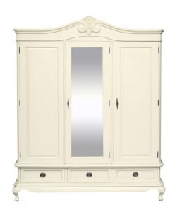 Chantilly Triple Robe - Centre Mirror - French Ivory