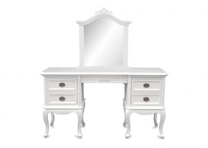 Chantilly Dressing Table & Mirror - French White