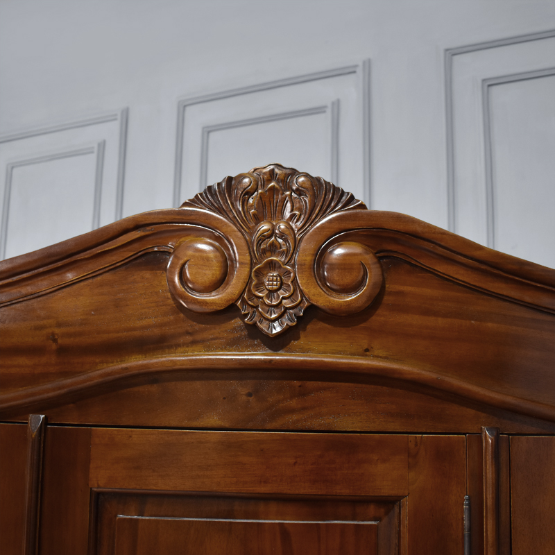 Chantilly Triple Armoire - Solid Doors - Chestnut Colour - Image 6