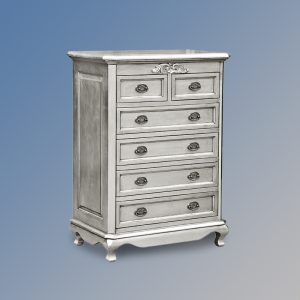 Chantilly 6 Drawer Chest in Silver Leaf