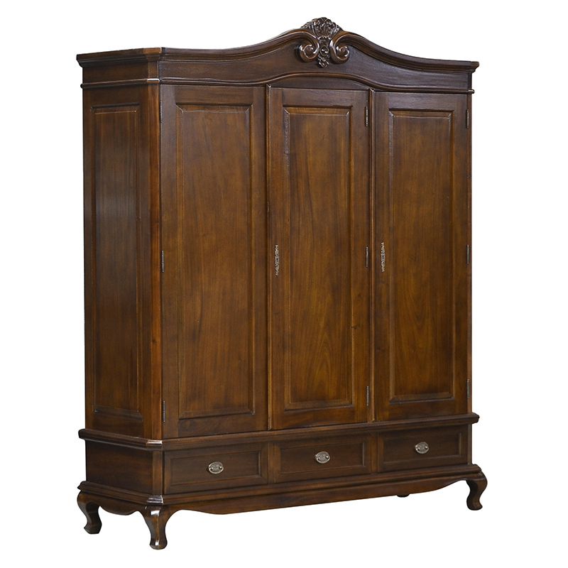 Chantilly Triple Armoire - Solid Doors - Chestnut Colour - Image 2