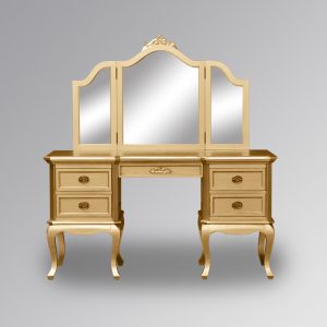 Chantilly Dressing Table & Triple Mirror - Gold Leaf