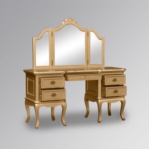 Chantilly Dressing Table & Triple Mirror - Gold Leaf
