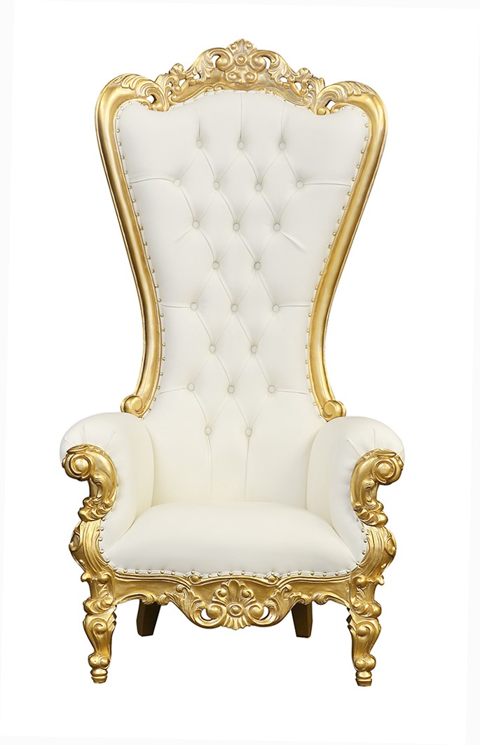 Throne Chair Lazarus King Gold Frame upholstered in