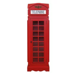 Drinks Cabinet - Iconic BT Telephone Box Style Bar in Pillar Box Red - Mini