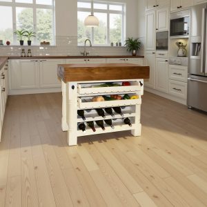 Kitchen Block Island with Wine & Vegetable Racks - Heavy Top - French Ivory Colour