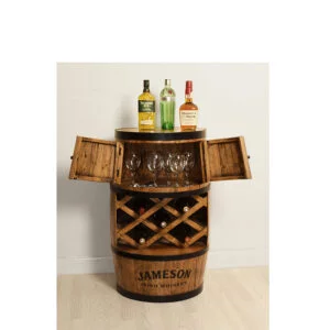 Drinks Cabinet Irish Whiskey Barrel Bar Cabinet with Doors