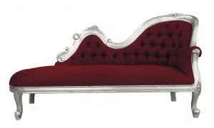 Elaine Chaise Longue in Silver Leaf & Wine
