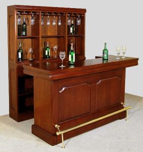 Solid Mahogany Bar - La Maison Bar Set - Counter and Storage Cabinet