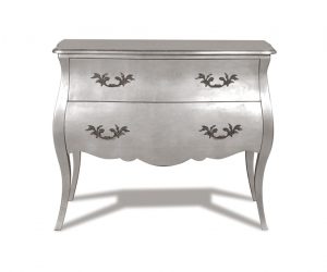 French Moulin Silver - 2 Drawer Plain Cabinet