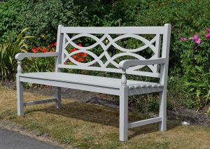 Teak Garden Bench - Sandringham in Pavilion Grey