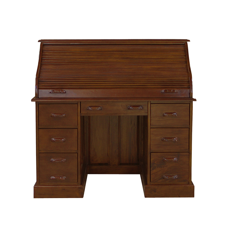 American Roll Top Bureau in solid mahogany wood (Clearance) - Image 5