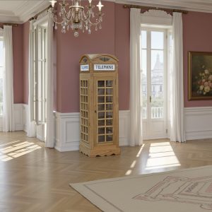 Drinks Cabinet - Iconic BT Telephone Box Style Bar in French Oak - Mini