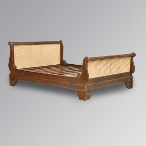 Versailles Sleigh Bed with Caned Rattan Headboard