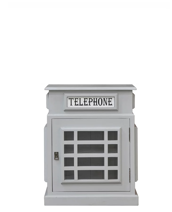 Drinks Cabinet - Iconic British Telephone Box Style Mini Cabinet in Grey