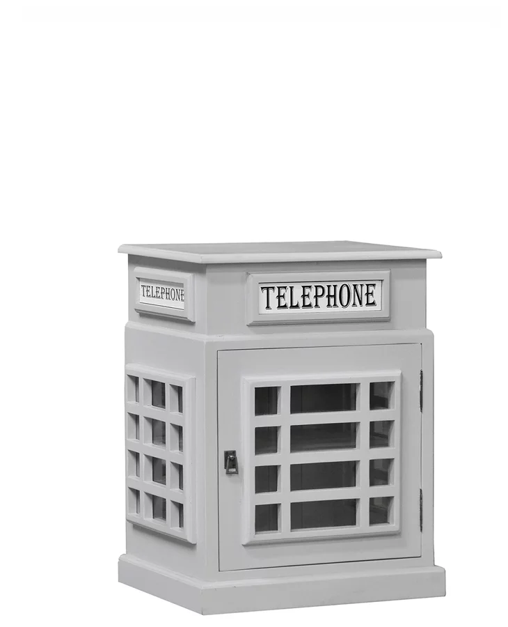 Drinks Cabinet - Iconic British Telephone Box Style Mini Cabinet in Grey - Image 3