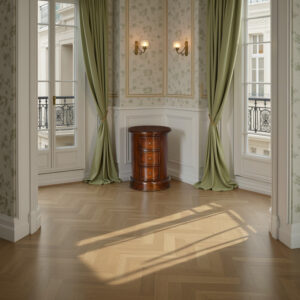 Round Lamp Table - Three Drawers