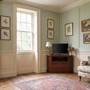 Versailles TV Corner Unit with Flutted Columns