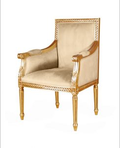 Etienne Armchair in Gold leaf - Champagne Satin