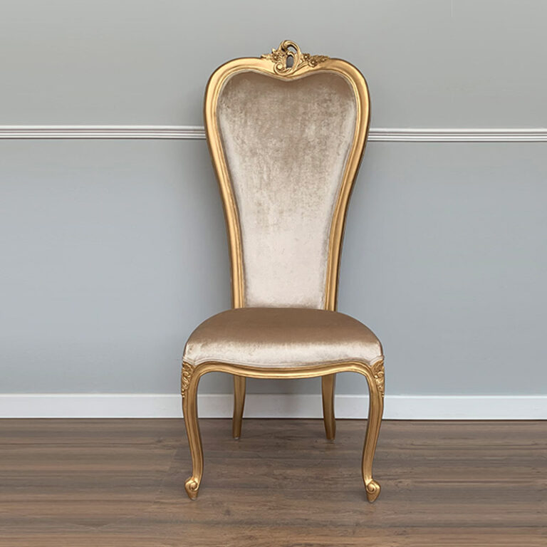 Louis Xv Wedding Chair Gold frame & Sand Velvet