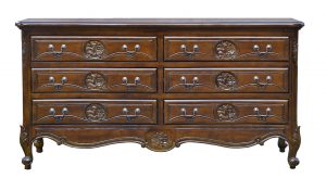 Louis XV 6 Drawer Cabinet Wide - Chestnut