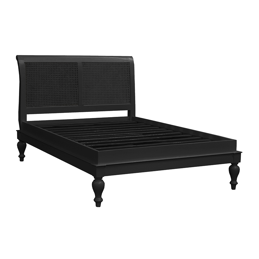 Montparnasse Low End Sleigh Bed French Noir Rattan Island Furniture Co
