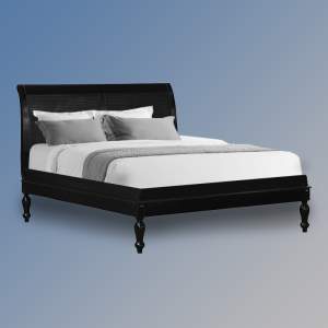 Montparnasse Low End Sleigh Bed With French Noir Rattan