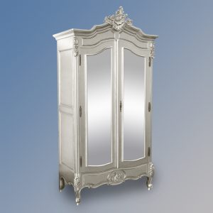 Louis Xv - Double Armoire Mirror Door - Silver Leaf