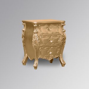 Louis XV Marguerite Bedside Cabinet in Gold Leaf