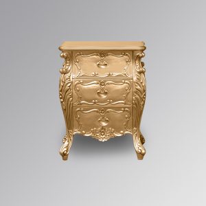 Louis XV Marguerite Bedside Cabinet in Gold Leaf