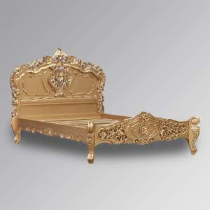 Rococo Sleigh Bed in Gold Leaf