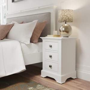 White Furniture - 3 Drawer Bedside Cabinet – Chaumont Collection