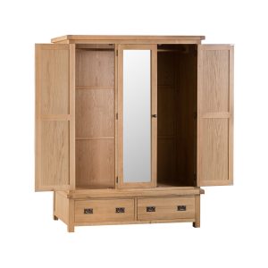 Oak 3 Door Wardrobe with Mirror – Cambridge Collection