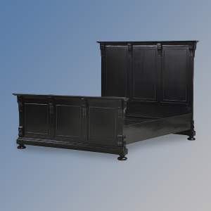 Louis XV Bourbon Sleigh Bed in French Noir