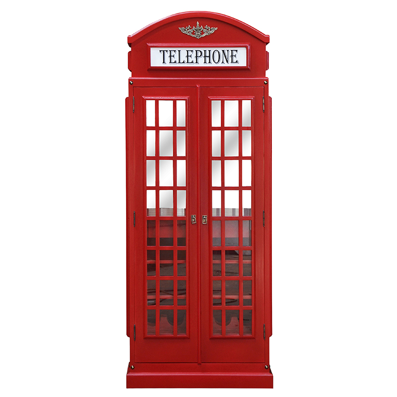 Drinks Iconic BT Telephone Box Style Bar in Pillar Box Red 2